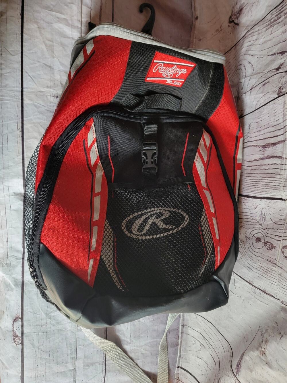 Rawlings R400 Player's Bat Pack Scarlet Red Black Baseball Backpack Read